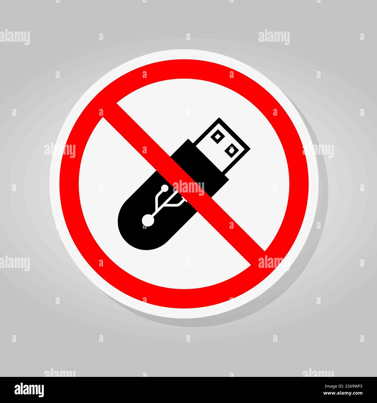 Ne pas utiliser le symbole de clé USB isoler sur fond blanc, illustration vectorielle Illustration de Vecteur