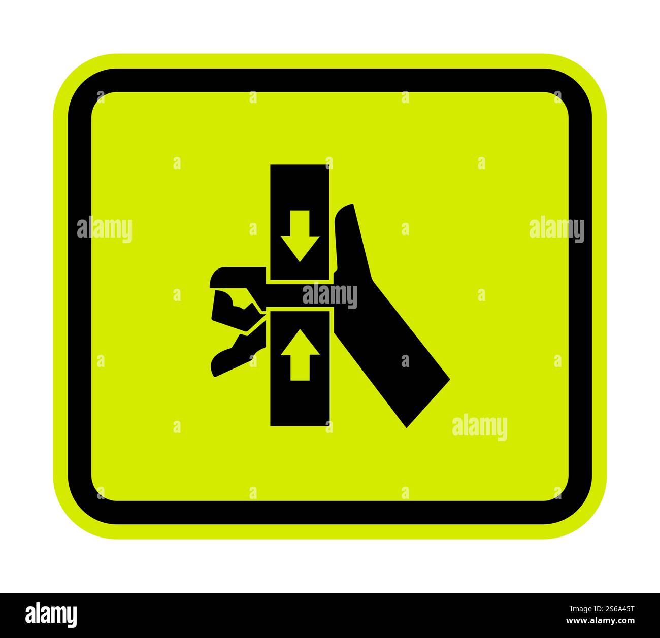 Force de compression de la main à partir du haut et du bas symbole signe isoler sur fond blanc, illustration vectorielle Illustration de Vecteur