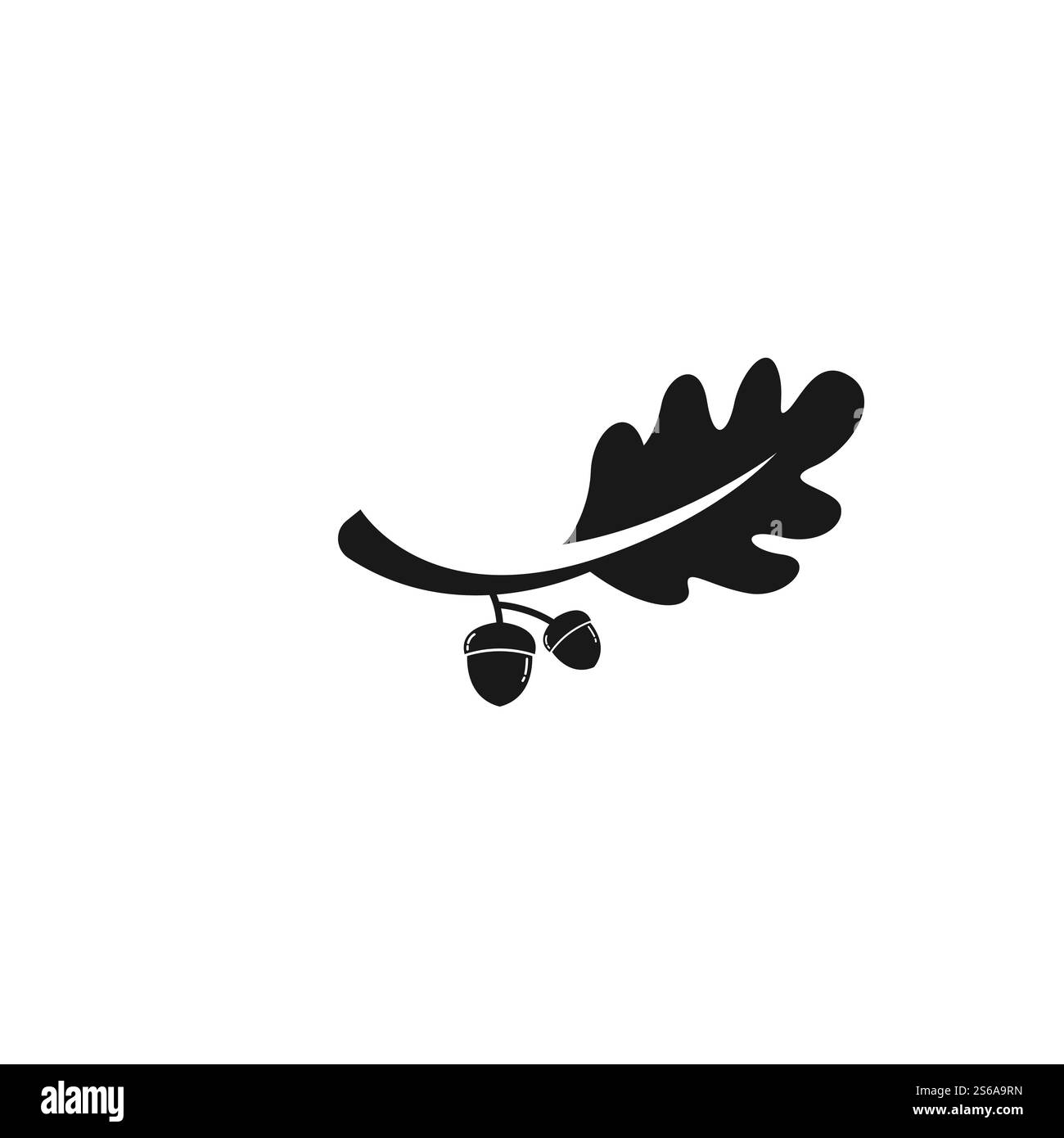 modèle de dessin d'illustration de vecteur de chêne gland Illustration de Vecteur