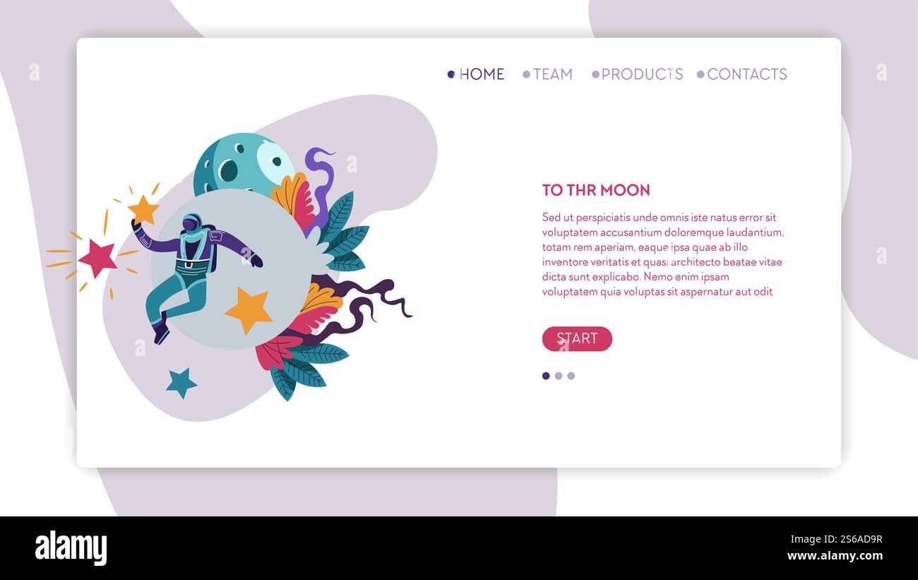 Spaceman et satellite naturel page Web modèle d'exploration lunaire astronaute dans le cosmos spatial et l'univers spatial et les planètes voyageant ou le voyage interstellaire astronomie science site en ligne. Modèle de page web satellite naturel et spatial d'exploration lunaire Illustration de Vecteur