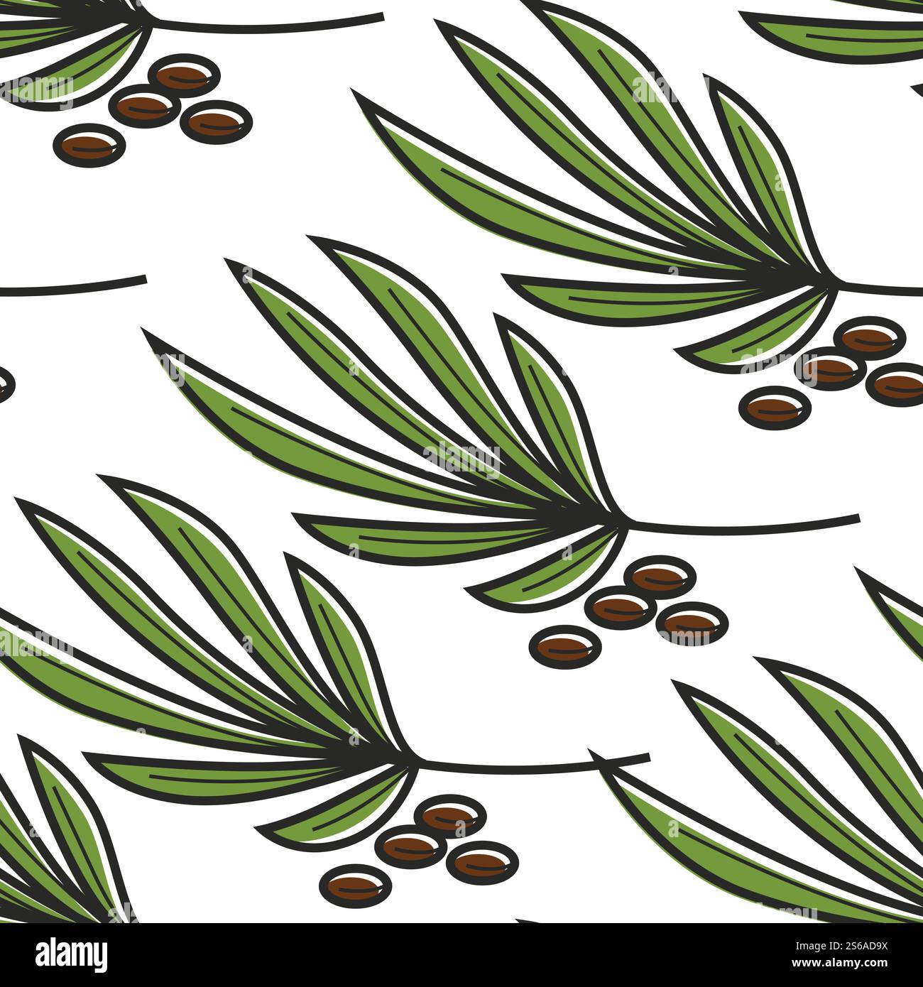 Yucca plante et graines modèle sans couture Tunis symbole vecteur feuille exotique verdure flore tropicale texture infinie végétation exotique et haricots papier peint imprimé botanique voyage et tourisme fond floral. Tunis symbole yucca plante et graines modèle sans couture Illustration de Vecteur