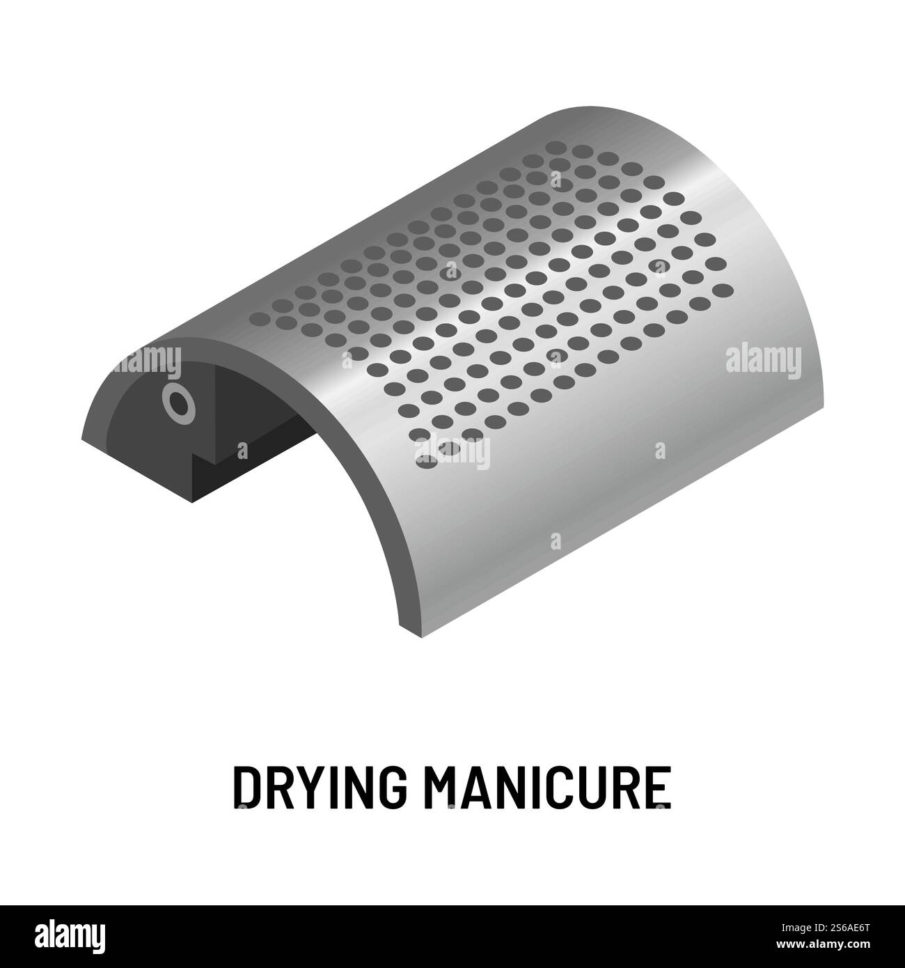 Salon de beauté équipement moderne dispositif de séchage de manucure vecteur objet isolé appareil électrique vernis ou vernis de service d'ongles couvrant l'élément métallique de travail de manucure avec ventilation et courant d'air .. Dispositif de séchage de manucure salon de beauté équipement moderne Illustration de Vecteur