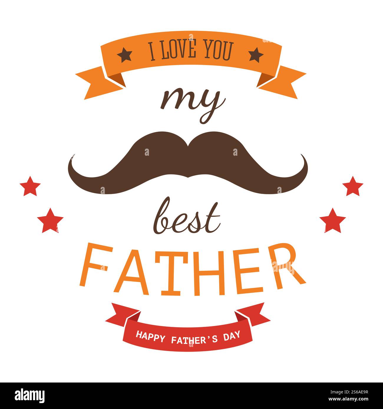 Vacances de papa ou jour des pères membre de la famille d'icône isolé ou parent amour et appréciation vecteur rétro moustache et coeur papa salut et Félicitation emblème ou logo célébration événement paternité .. Vacances de papa ou fête des pères membre isolé de la famille icône ou amour parent Illustration de Vecteur