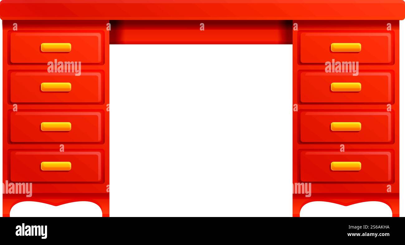 Icône de la table du vestiaire. Dessin animé de l'icône de vecteur de table de dressing pour la conception Web isolé sur fond blanc. Icône de table de dressing, style de dessin animé Illustration de Vecteur