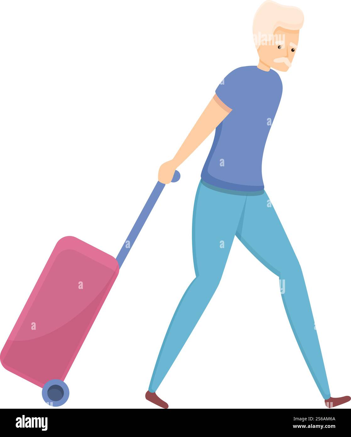 Icône homme senior voyageur. Dessin animé de l'icône vectorielle de l'homme senior voyageur pour la conception de Web isolé sur fond blanc. Icône homme senior voyageur, style de dessin animé Illustration de Vecteur