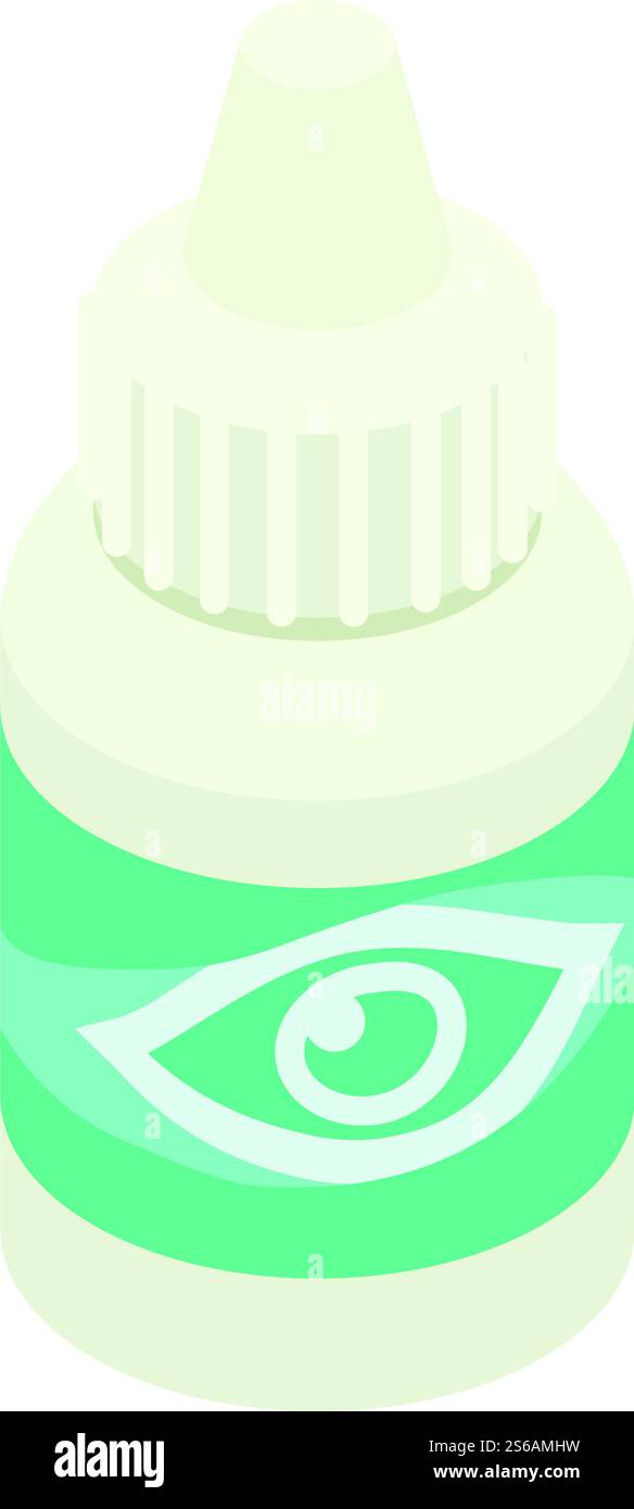 Icône compte-gouttes de lentille oculaire. Isométrique de l'icône de vecteur dropper de lentille d'oeil pour la conception de Web isolé sur fond blanc. Icône compte-gouttes de lentille oculaire, style isométrique Illustration de Vecteur
