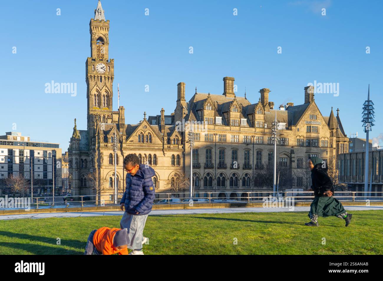 Hôtel de ville de Bradford, ouvert en 1873 et classé Grade I. Photo ici en janvier 2025. Banque D'Images