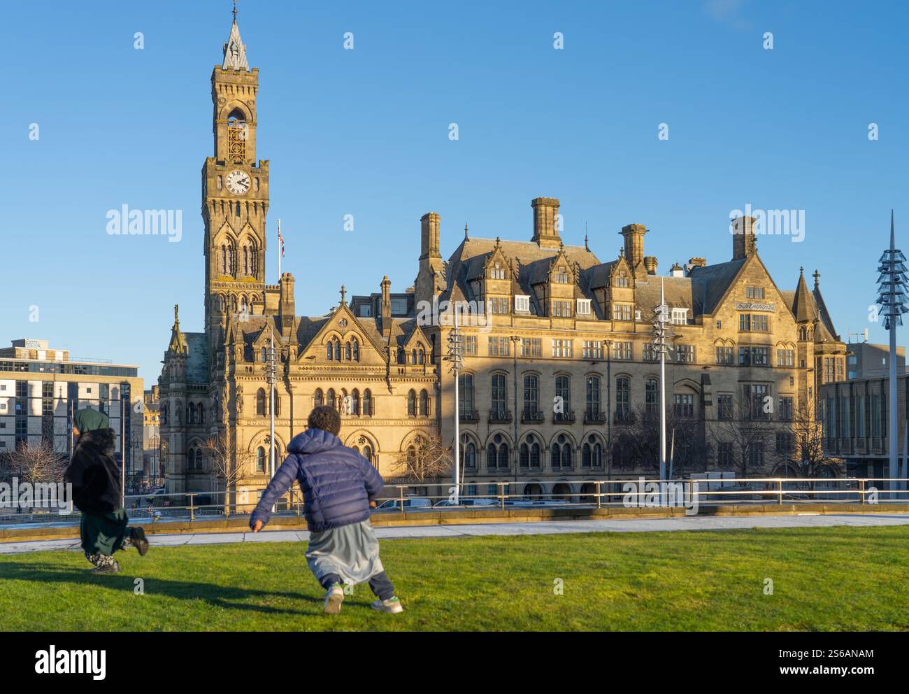 Hôtel de ville de Bradford, ouvert en 1873 et classé Grade I. Photo ici en janvier 2025. Banque D'Images