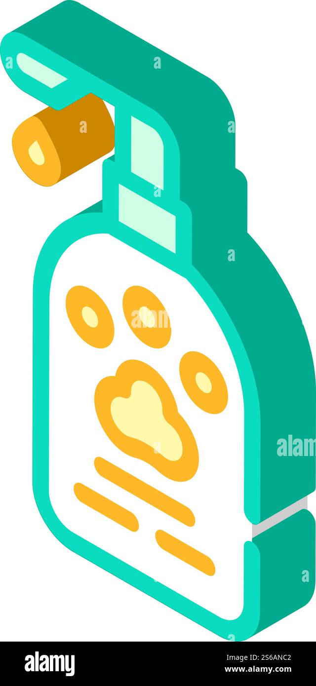 vecteur d'icône isométrique de crème de patte de chien. signe crème patte chien. illustration de symbole isolé. illustration vectorielle d'icône isométrique de crème de patte de chien Illustration de Vecteur