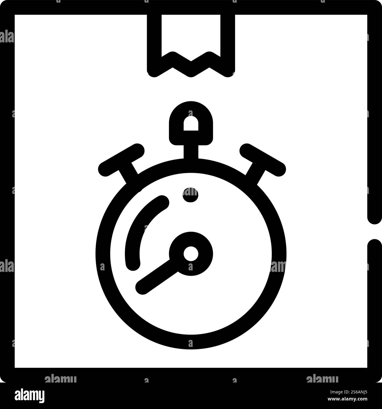 vecteur d'icône de ligne de livraison rapide ou de temporisation. affiche de livraison rapide ou de délai d'expiration. illustration noire du symbole de contour isolé. illustration vectorielle d'icône de ligne de livraison rapide ou de temporisation Illustration de Vecteur