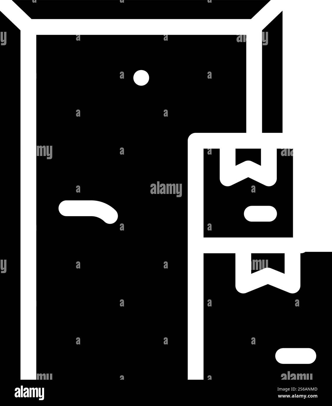 vecteur d'icône de glyphe de livraison de porte sans contact. enseigne de livraison de porte sans contact. illustration noire du symbole de contour isolé. illustration vectorielle d'icône de glyphe de livraison de porte sans contact Illustration de Vecteur
