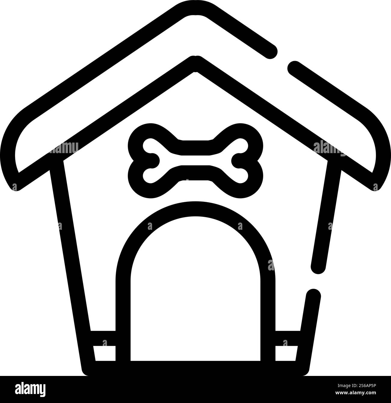 cabine pour vecteur d'icône de ligne de chien. cabine pour signe de chien. illustration noire du symbole de contour isolé. cabine pour illustration vectorielle d'icône de ligne de chien Illustration de Vecteur