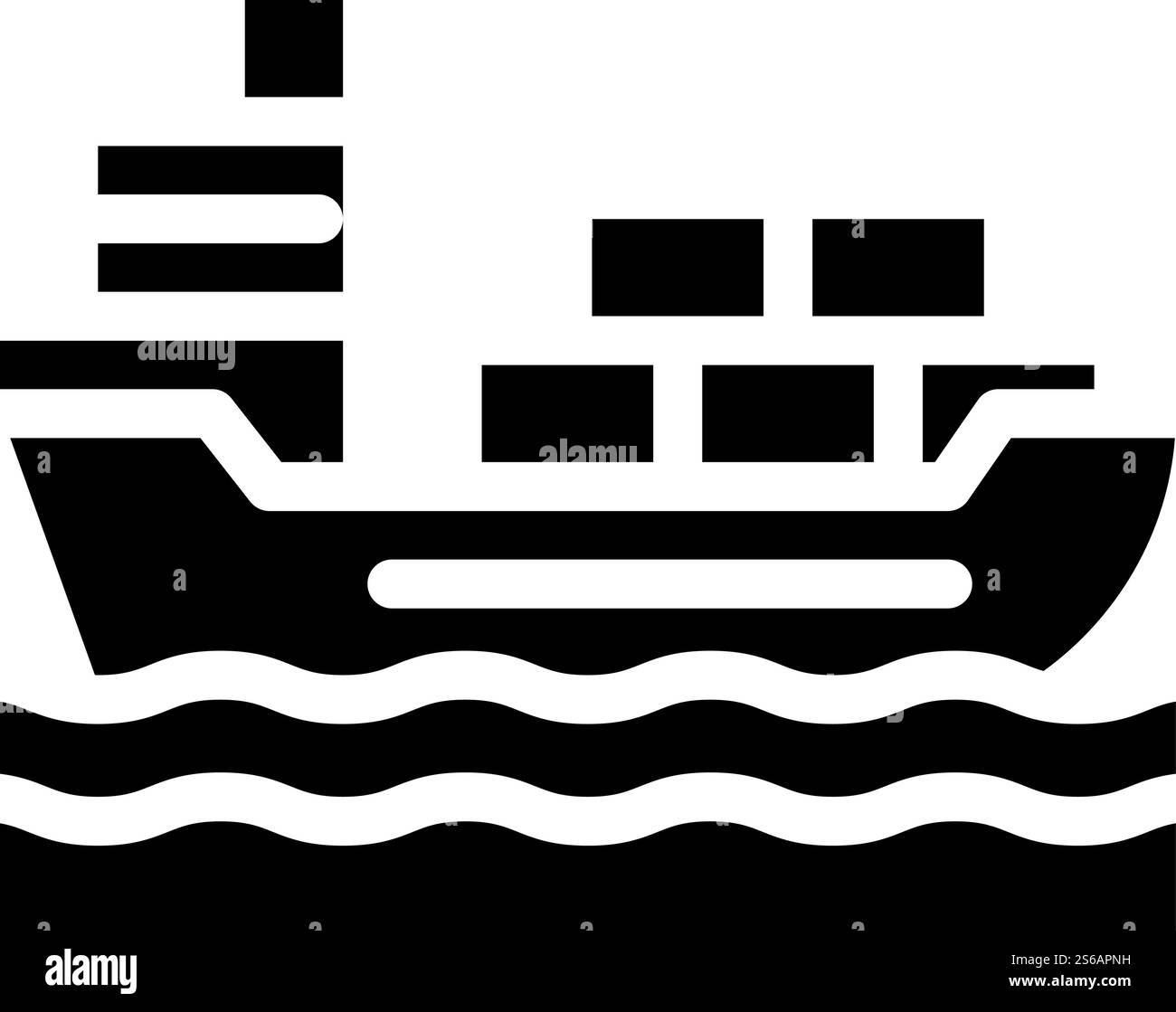 vecteur d'icône de glyphe de conteneurs d'expédition de navire. signature des conteneurs d'expédition. illustration noire du symbole de contour isolé. illustration vectorielle d'icône de glyphe de conteneurs d'expédition de navires Illustration de Vecteur