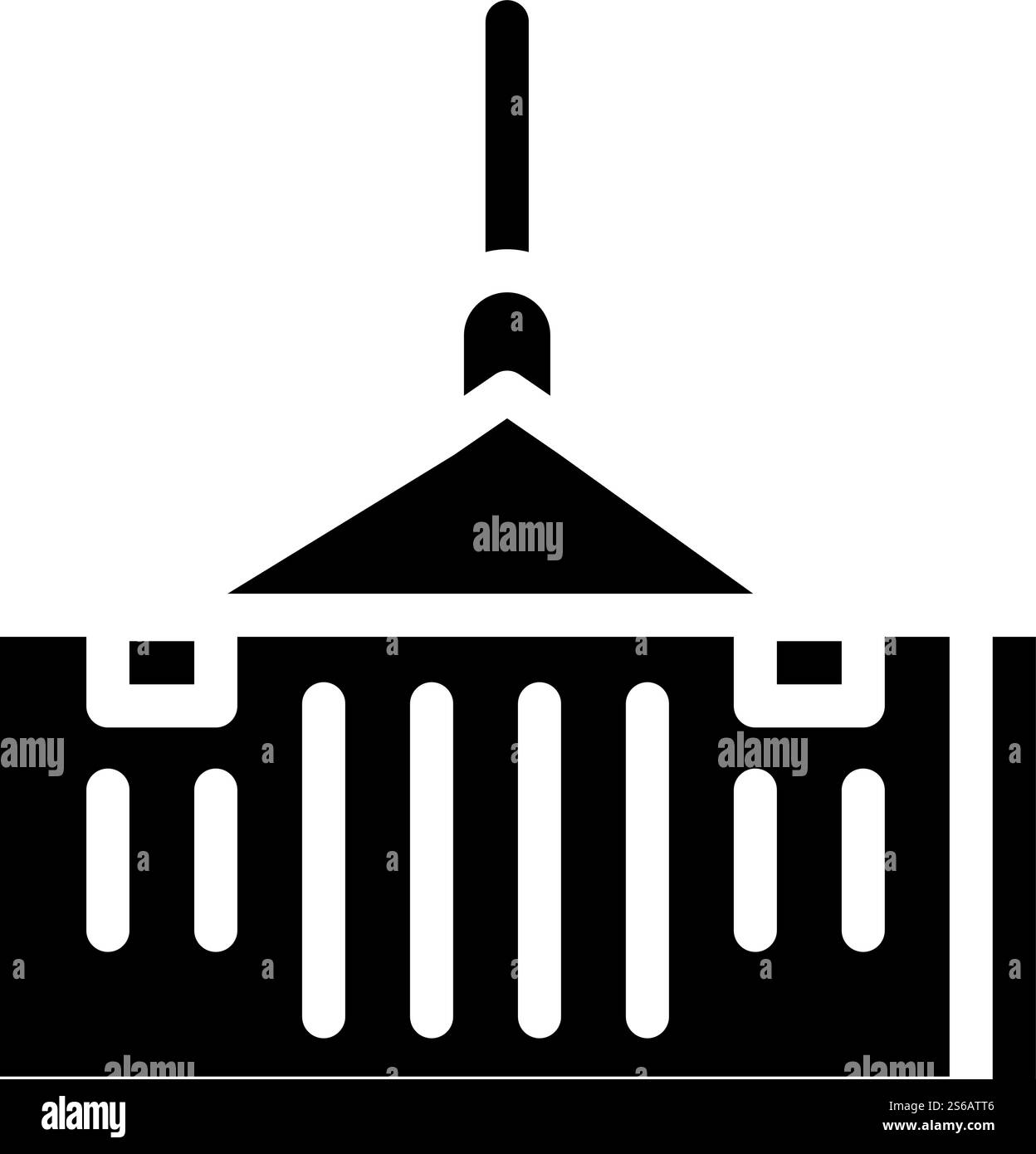 vecteur d'icône de glyphe logistique de conteneur. panneau logistique des conteneurs. illustration noire du symbole de contour isolé. vecteur d'icône de glyphe logistique de conteneur illustration isolée Illustration de Vecteur