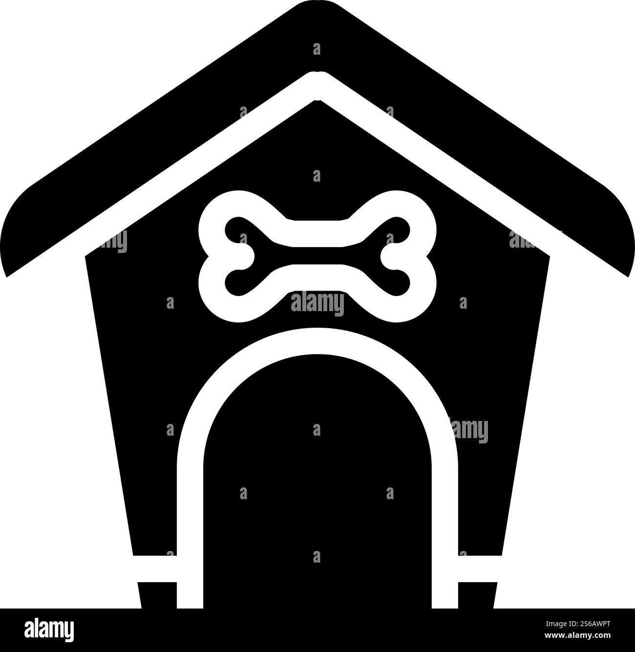 cabine pour vecteur d'icône de glyphe de chien. cabine pour signe de chien. illustration noire du symbole de contour isolé. cabine pour illustration vectorielle d'icône de glyphe de chien Illustration de Vecteur