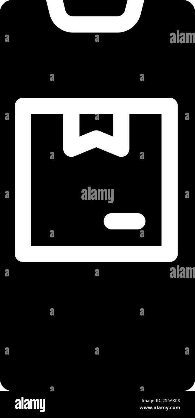 application téléphonique pour le suivi du vecteur d'icône de glyphe de livraison. application téléphonique pour le suivi du signe de livraison. illustration noire du symbole de contour isolé. application téléphonique pour le suivi de l'illustration vectorielle d'icône de glyphe de livraison Illustration de Vecteur