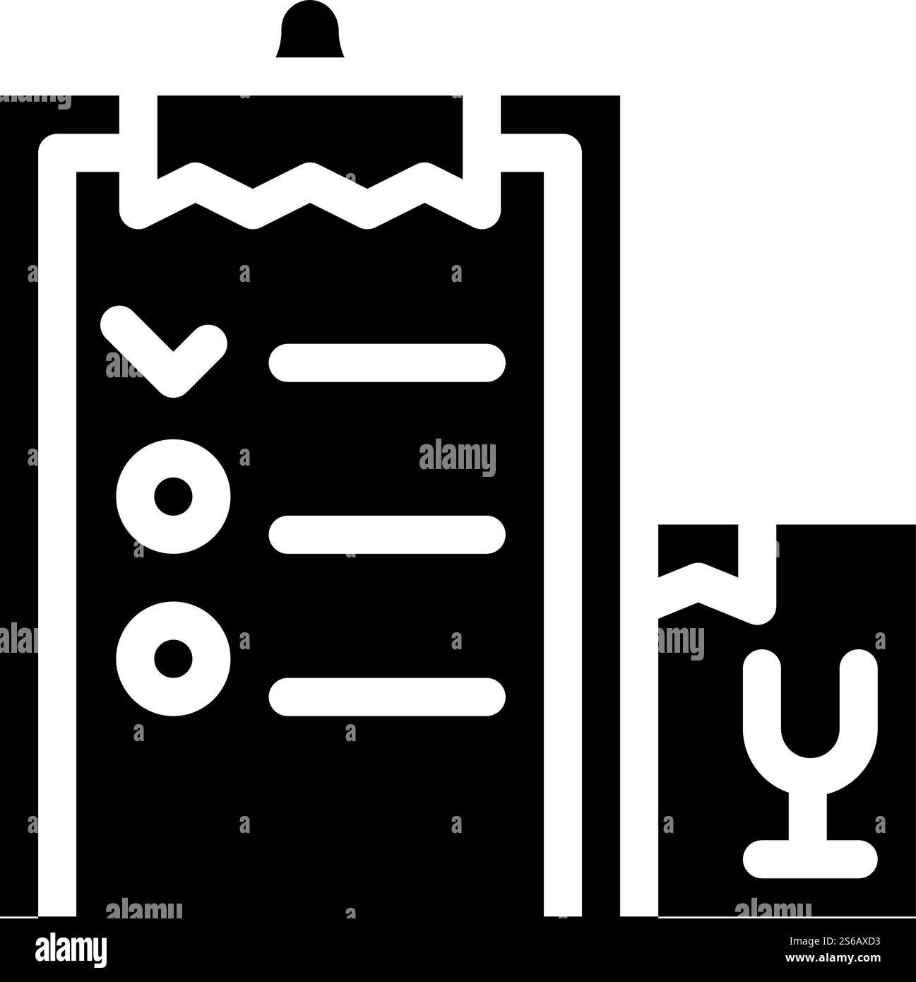vecteur d'icône de glyphe de liste de livraison. affiche de liste de livraison. illustration noire du symbole de contour isolé. illustration isolée du vecteur d'icône de glyphe de la liste de livraison Illustration de Vecteur