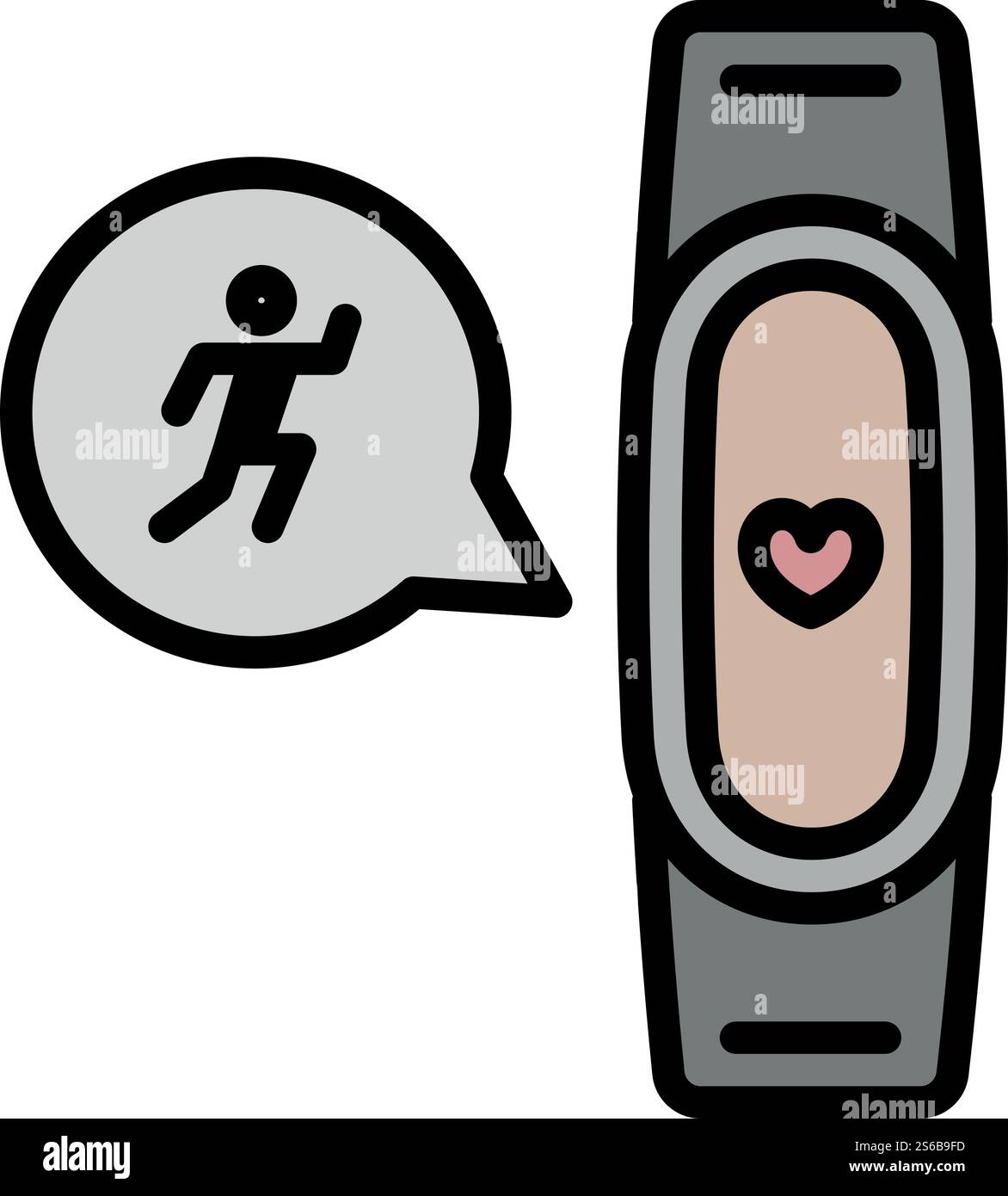 Icône de la montre intelligente fitness. Icône vectorielle de smartwatch de forme physique pour la conception Web isolé sur fond blanc. Icône de montre intelligente fitness, style de contour Illustration de Vecteur