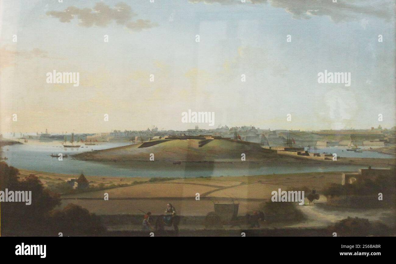 Giorgio Pullicino - vue sur l'île de Manoel. Banque D'Images