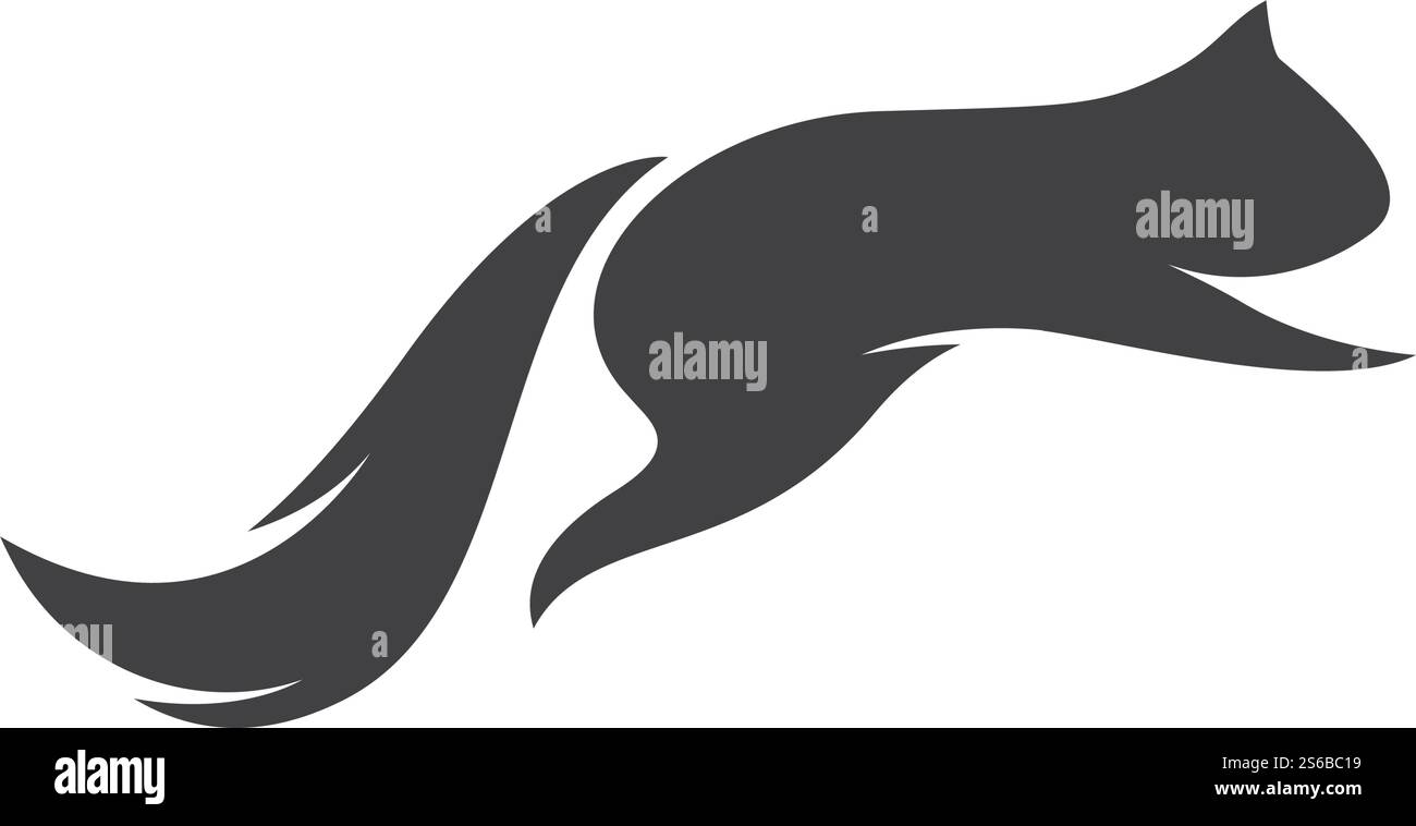 Conception de modèle de vecteur de logo d'illustration d'écureuil Illustration de Vecteur