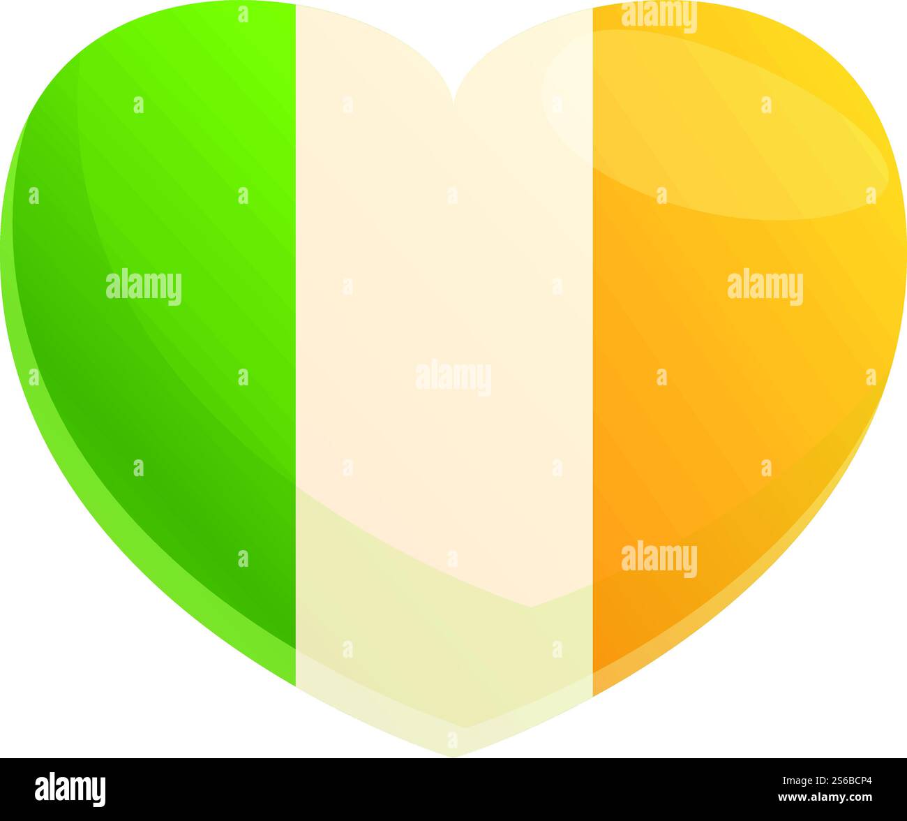 Icône drapeau cœur Irlande. Dessin animé de l'icône de vecteur de drapeau de coeur d'Irlande pour la conception de Web isolé sur fond blanc. Icône de drapeau de coeur d'Irlande, style de dessin animé Illustration de Vecteur