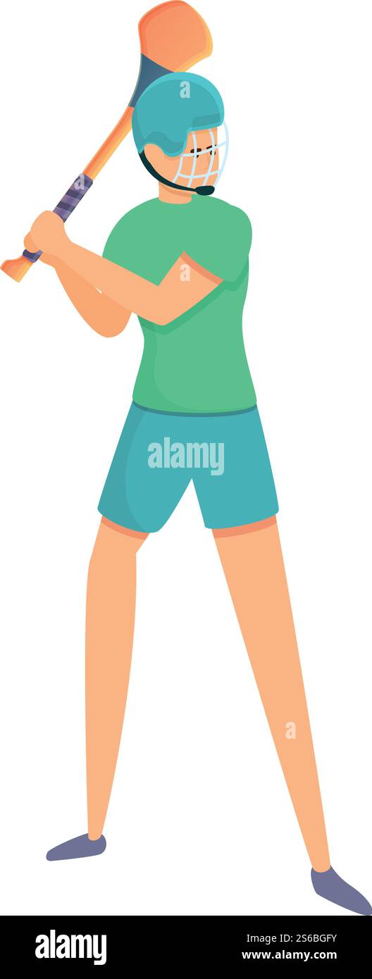Icône de jeu de hurling. Dessin animé de l'icône vectorielle de jeu de hurling pour la conception Web isolé sur fond blanc. Icône de jeu de hurling, style de dessin animé Illustration de Vecteur