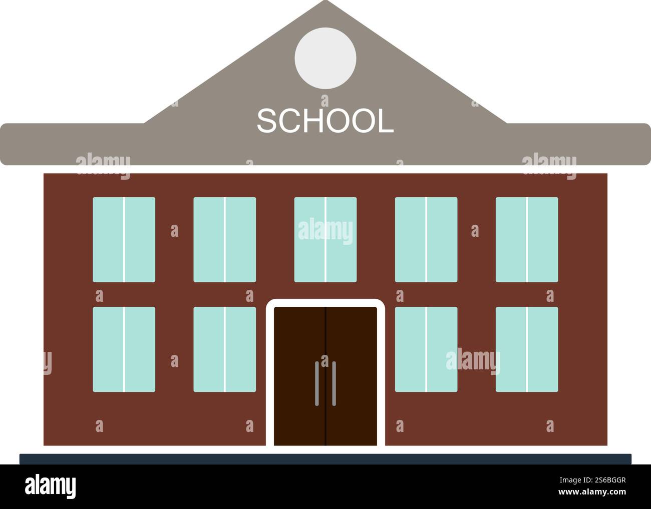 Icône du bâtiment de l'école. Conception couleur plate. Illustration vectorielle. Illustration de Vecteur