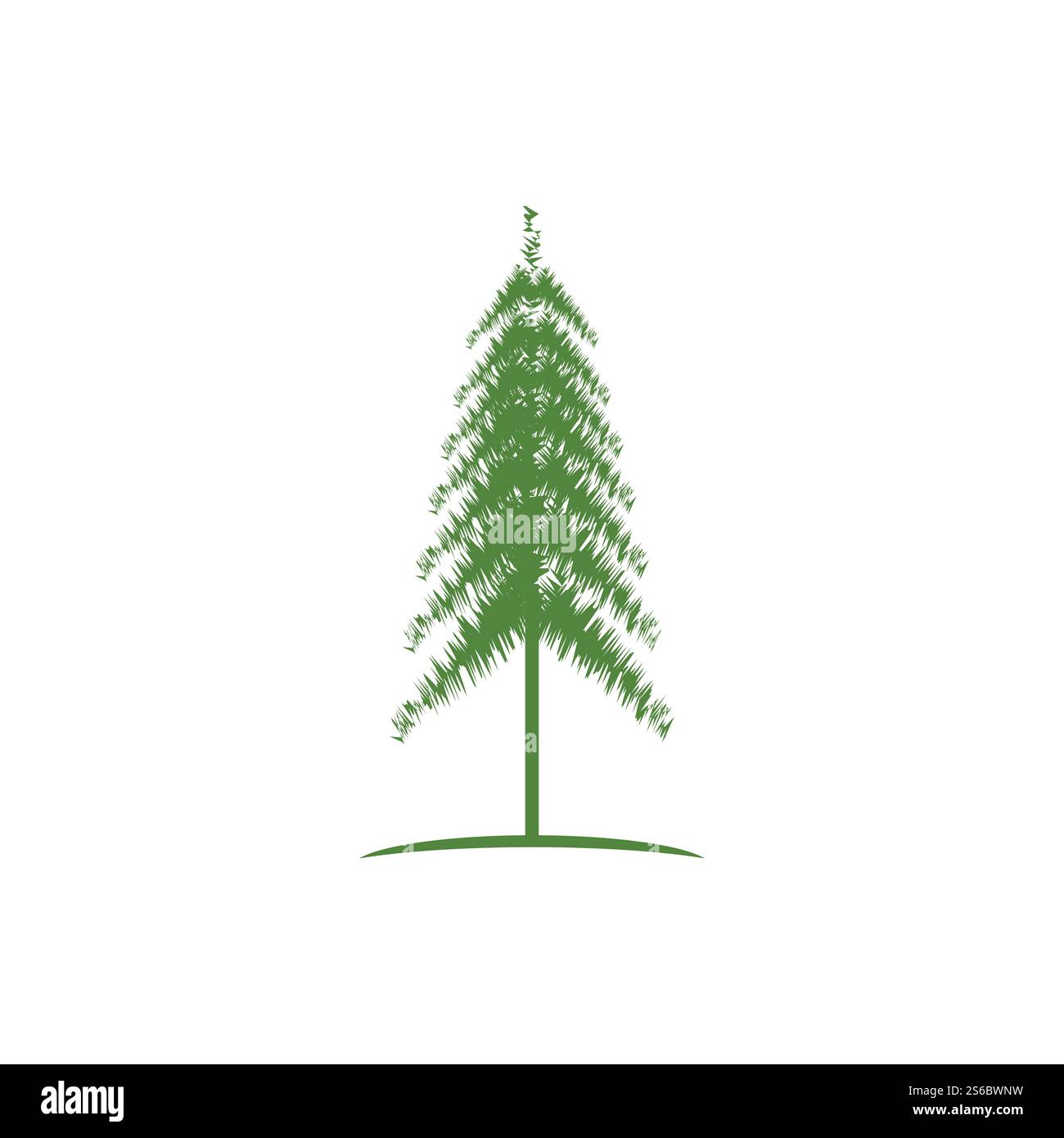 Conception vectorielle de logo d'ilustration d'arbre de pin Illustration de Vecteur