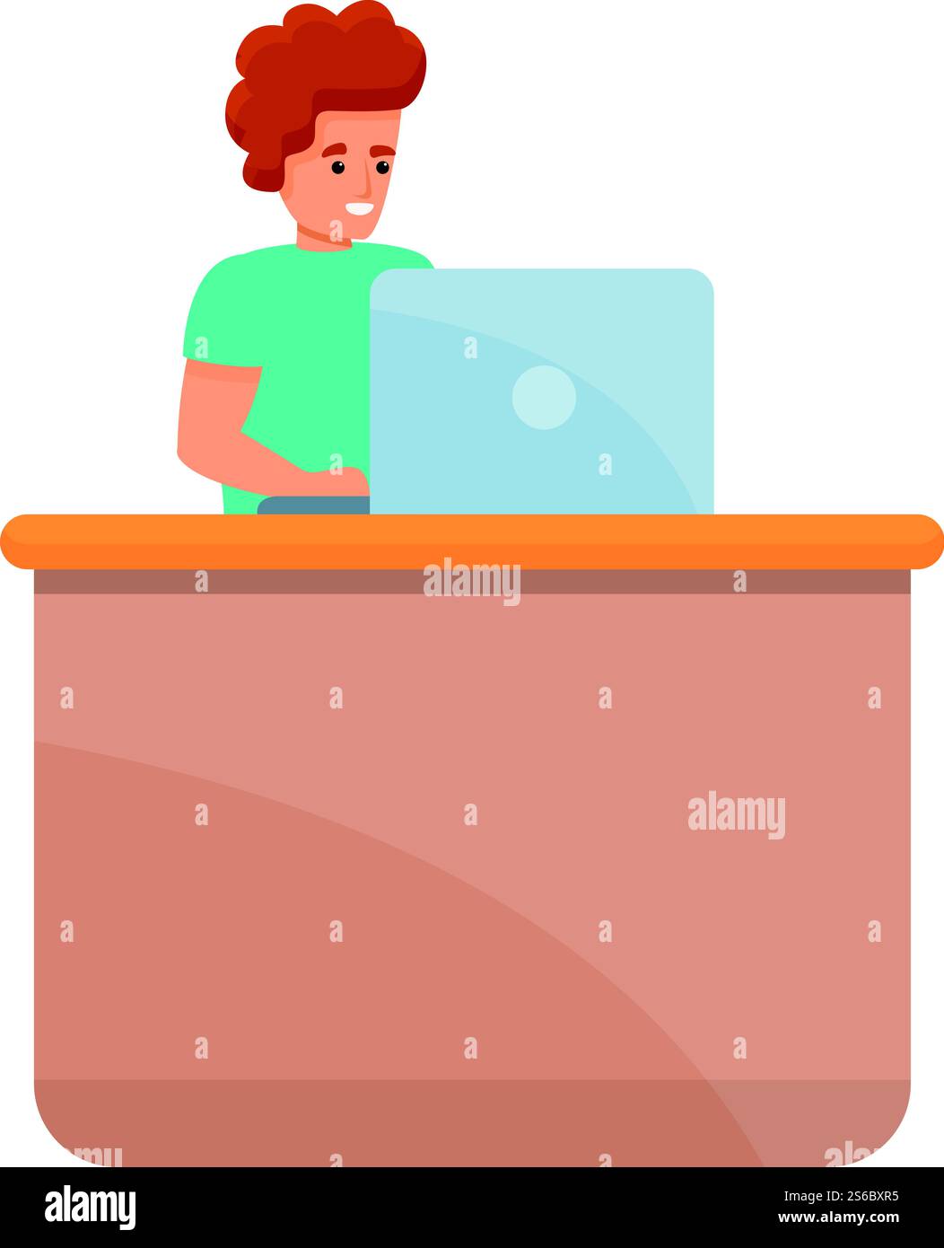 Icône de bureau à domicile. Dessin animé de l'icône de vecteur de bureau à domicile pour la conception de Web isolé sur fond blanc. Icône de bureau à domicile, style de dessin animé Illustration de Vecteur