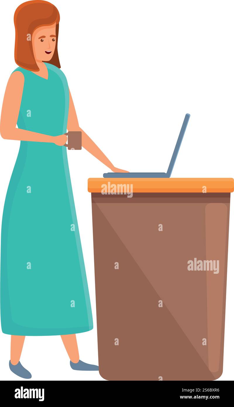 Icône Space Home Work. Dessin animé de l'icône de vecteur de travail à la maison de l'espace pour la conception de Web isolé sur fond blanc. Icône de travail à la maison de l'espace, style de dessin animé Illustration de Vecteur