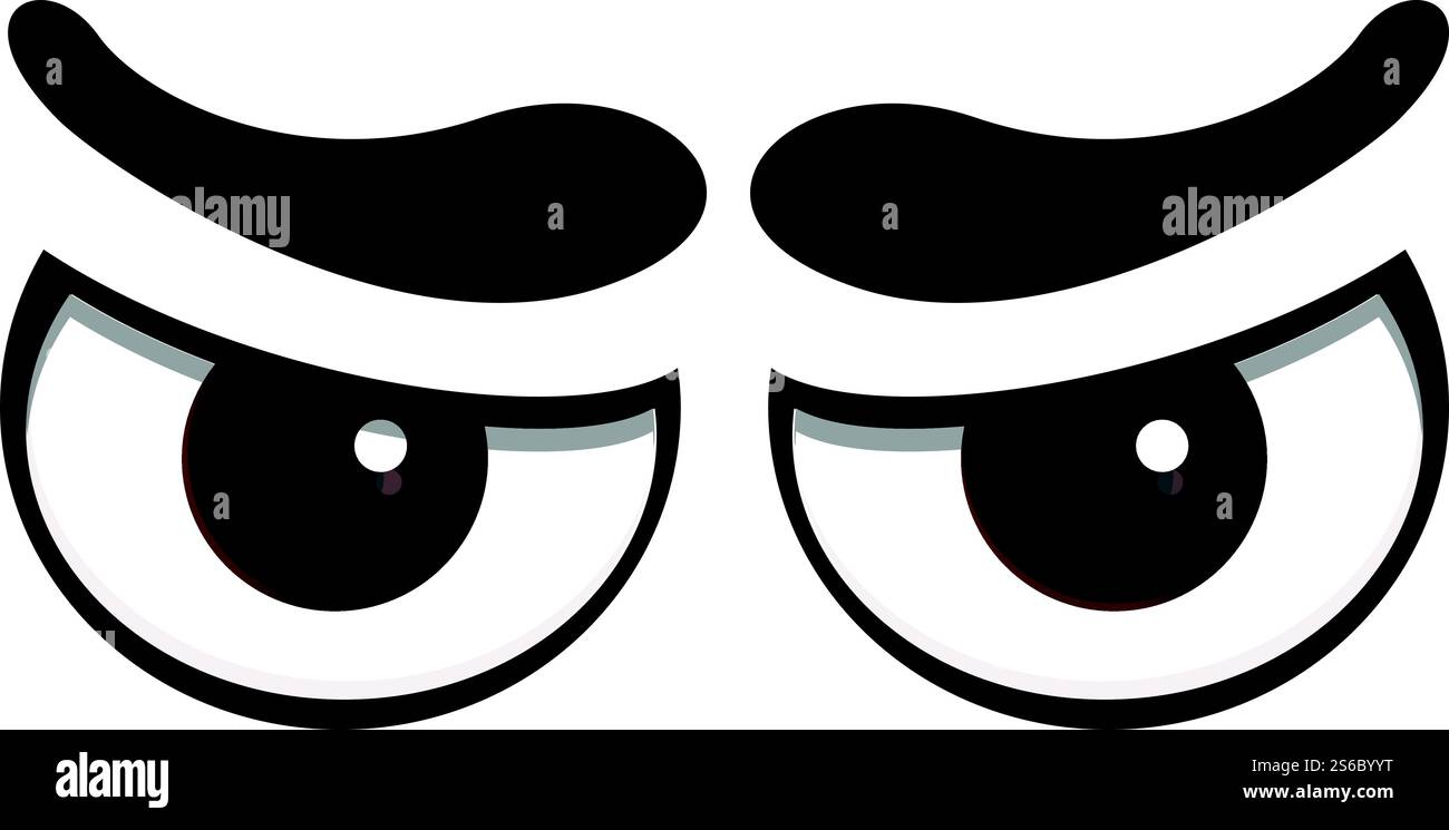 Icône Angry Mad Eyes. Dessin animé de l'icône vectorielle Angry Mad Eyes pour la conception Web isolé sur fond blanc. Icône Angry Mad Eyes, style de bande dessinée Illustration de Vecteur