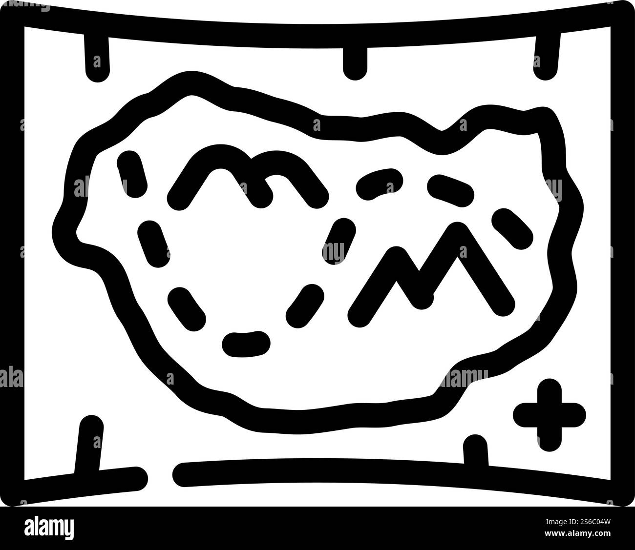 vecteur d'icône de ligne de carte médiévale. panneau de carte médiévale. illustration noire du symbole de contour isolé. illustration noire de vecteur d'icône de ligne de carte médiévale Illustration de Vecteur