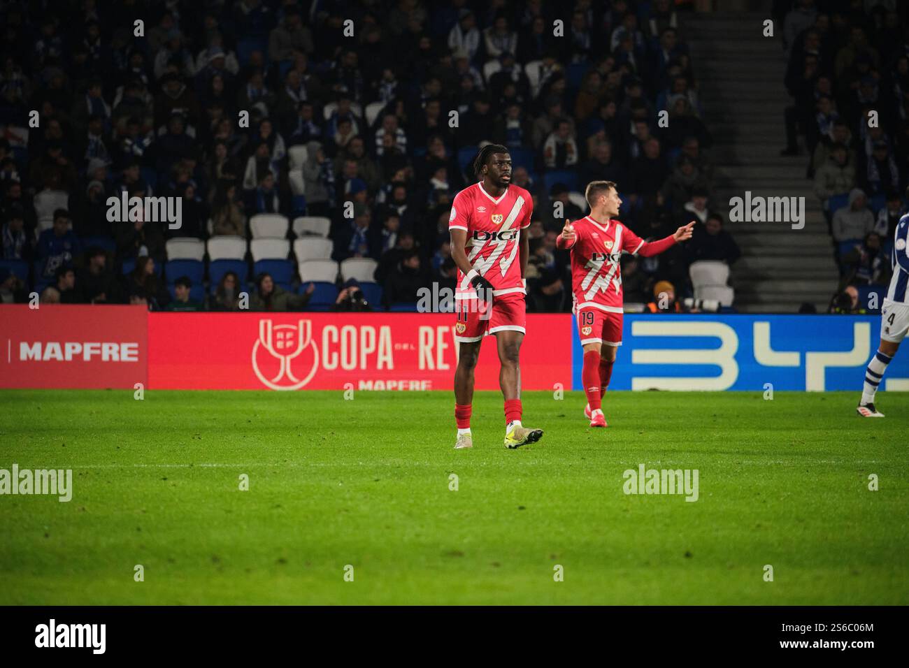 Donostia / San Sebastián, Gipuzkoa, Espagne - 16 janvier 2025 : Randy Nteka dans le match Real Sociedad vs Rayo Vallecano, dans le cadre de la Copa del Rey espagnole, qui se tient au stade Reale Arena. Crédit : Rubén Gil/Alamy Live News. Banque D'Images