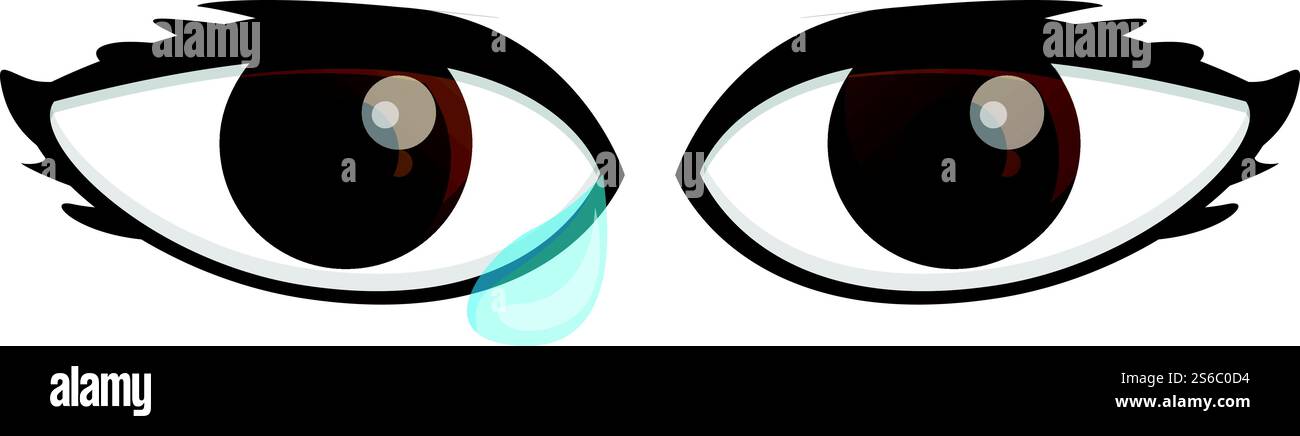 Icône yeux pleurant. Dessin animé de l'icône vectorielle de cri d'yeux pour la conception Web isolé sur fond blanc. Eyes Cry icône, style de bande dessinée Illustration de Vecteur