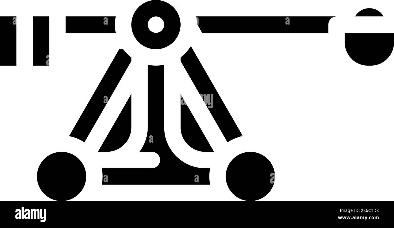vecteur d'icône de glyphe d'arme de catapulte médiévale. signe d'arme de catapulte médiévale. illustration noire du symbole de contour isolé. illustration vectorielle d'icône de glyphe d'arme de catapulte médiévale Illustration de Vecteur