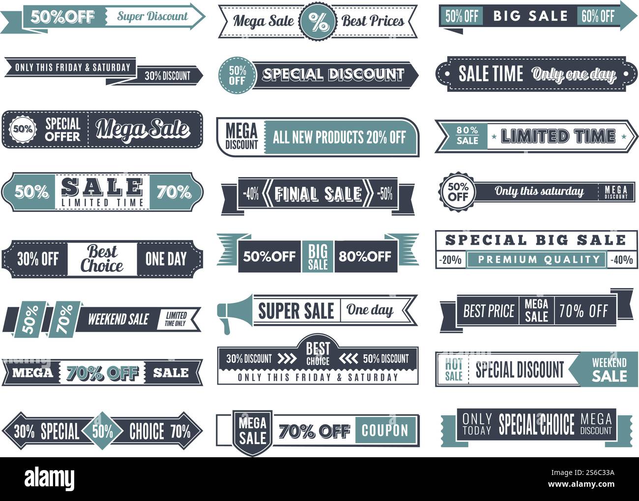 Bannières vintage. Ruban ornements offres spéciales de vente remises frontière et diviseurs rétro vecteur ellements horizontaux. Illustration de l'offre rabais, meilleur choix. Bannières vintage. Ruban ornements offres spéciales de vente remises frontière et diviseurs rétro vecteur ellements horizontaux Illustration de Vecteur