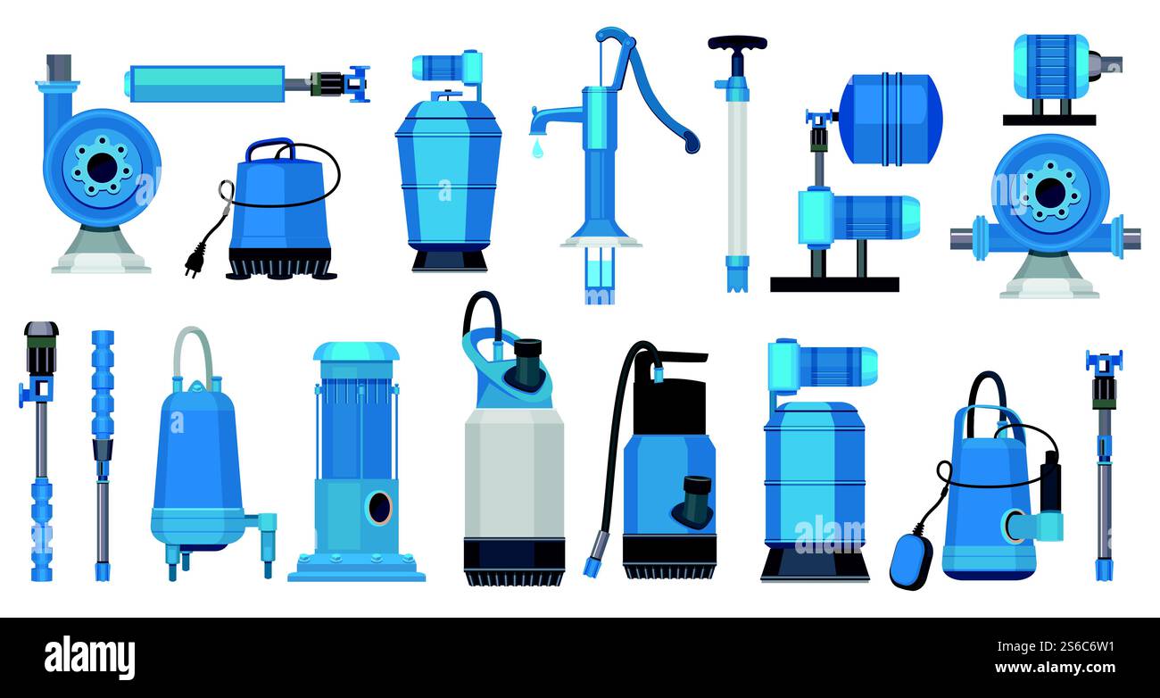 Pompes à eau. Les systèmes de moteur électrique en fer pompes industrielles de l'eau de pompage ou des réservoirs d'huile images vectorielles. Illustration de la pompe à moteur de l'industrie, huile essence industrielle. Pompes à eau. Les systèmes de moteur électrique en fer pompes industrielles de l'eau de pompage ou des réservoirs d'huile images vectorielles Illustration de Vecteur