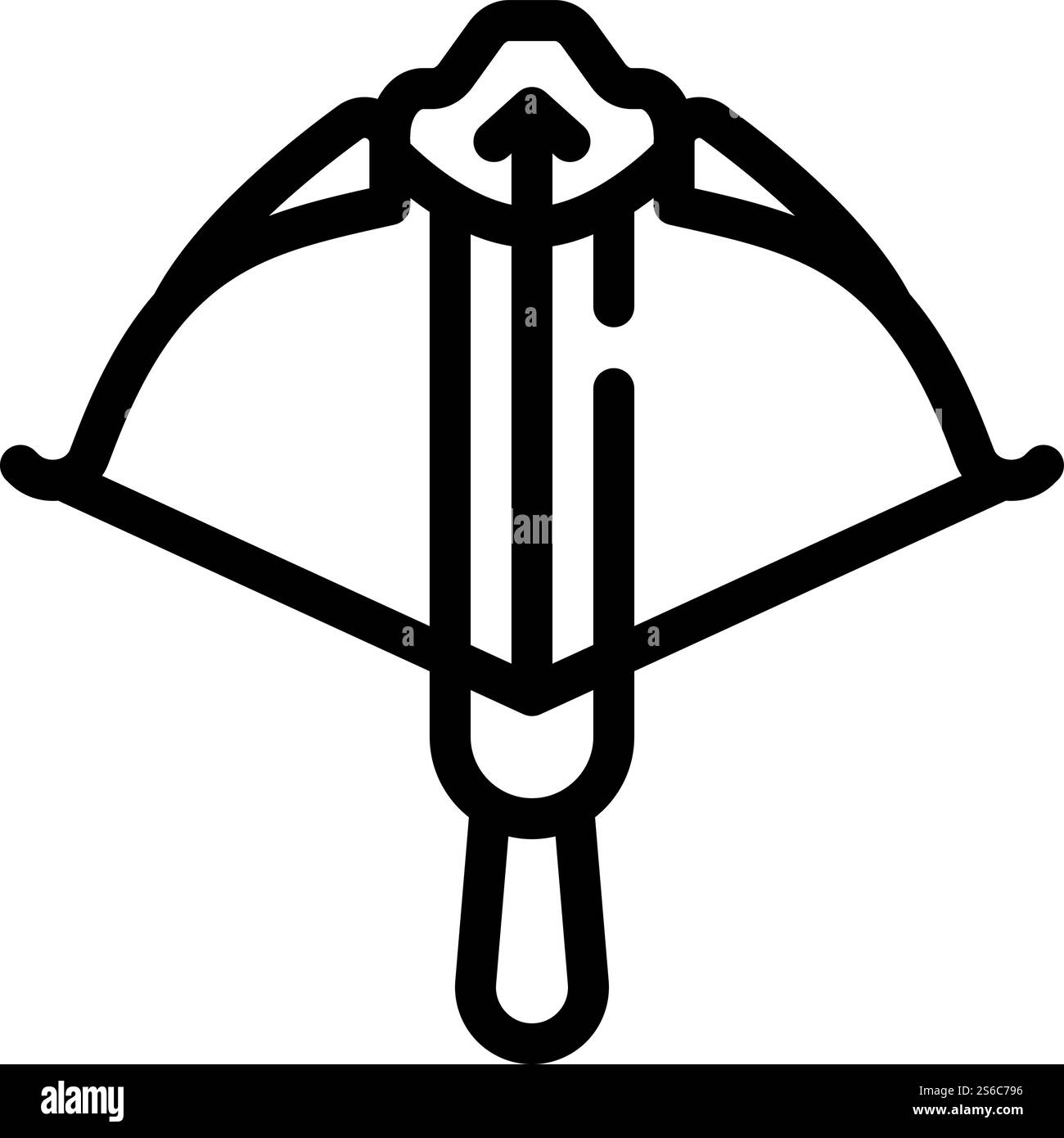 vecteur d'icône de ligne d'arme médiévale d'arbalète. arbalète médiévale signe d'arme. illustration noire du symbole de contour isolé. illustration vectorielle d'icône de ligne d'arme médiévale d'arbalète Illustration de Vecteur