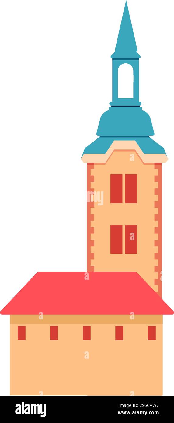 Icône de la vieille église de Slovénie. Dessin animé de l'icône de vecteur vieille église de Slovénie pour la conception de Web isolé sur fond blanc. Icône de la vieille église de Slovénie, style de dessin animé Illustration de Vecteur