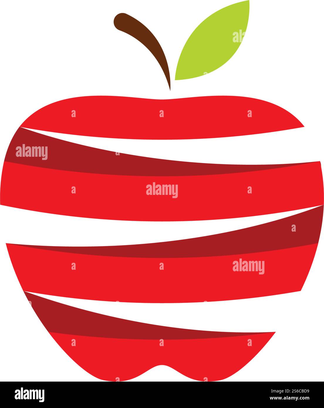 Conception vectorielle de logo d'illustration de fruit de pomme fraîche Illustration de Vecteur