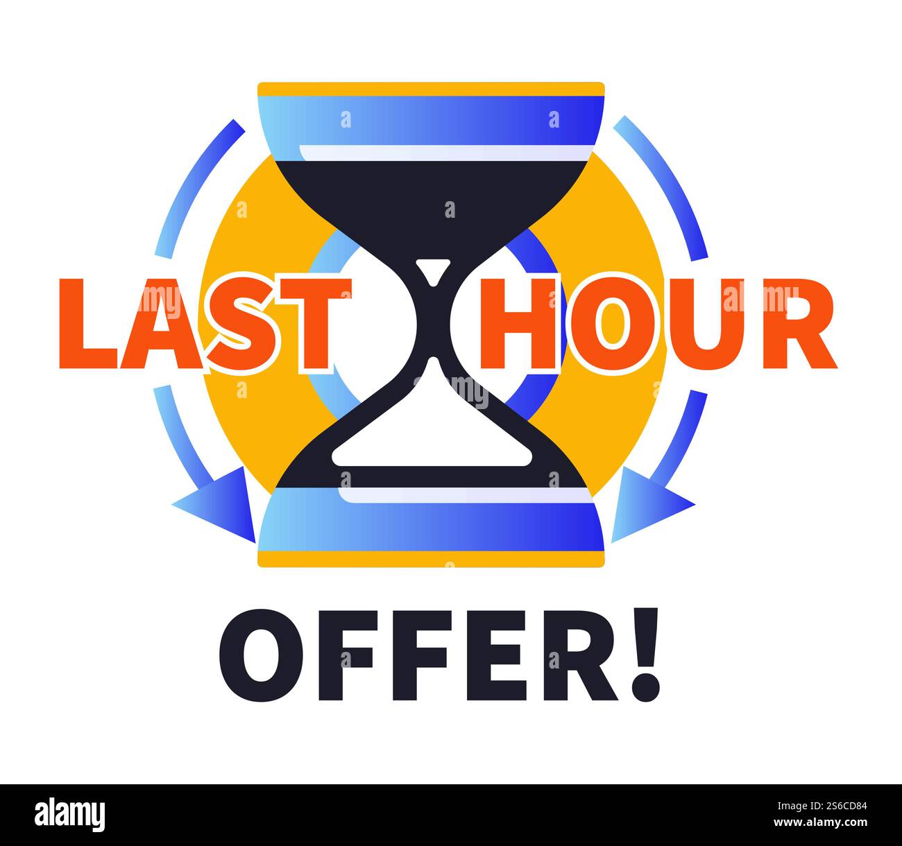 Badge de compte à rebours, offre de dernière minute, ventes d'un jour et vecteur d'icône isolé de 24 heures. Autocollant promo, promotion spéciale limitée aux entreprises, emblème ou logo Best Deal. Symbole de sablier, courte période de temps. Offre de dernière minute icône isolée, sablier, badge de compte à rebours Illustration de Vecteur