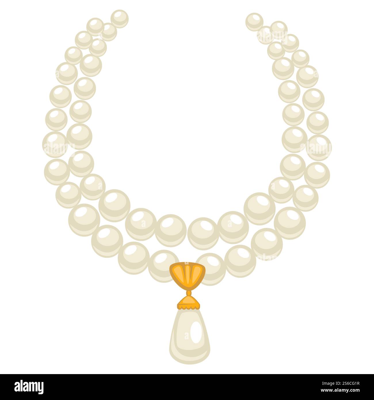 collier de perles de style des années 1950 avec détail en or, vecteur de bijoux isolé. Bornes brillantes, pierres précieuses sur fil, accessoire style rétro des années 50, bijoux vintage. Orfèvre ou joaillier produit, gemme cher. Collier de perles dans le style des années 1950, bijoux isolés avec des pierres précieuses Illustration de Vecteur