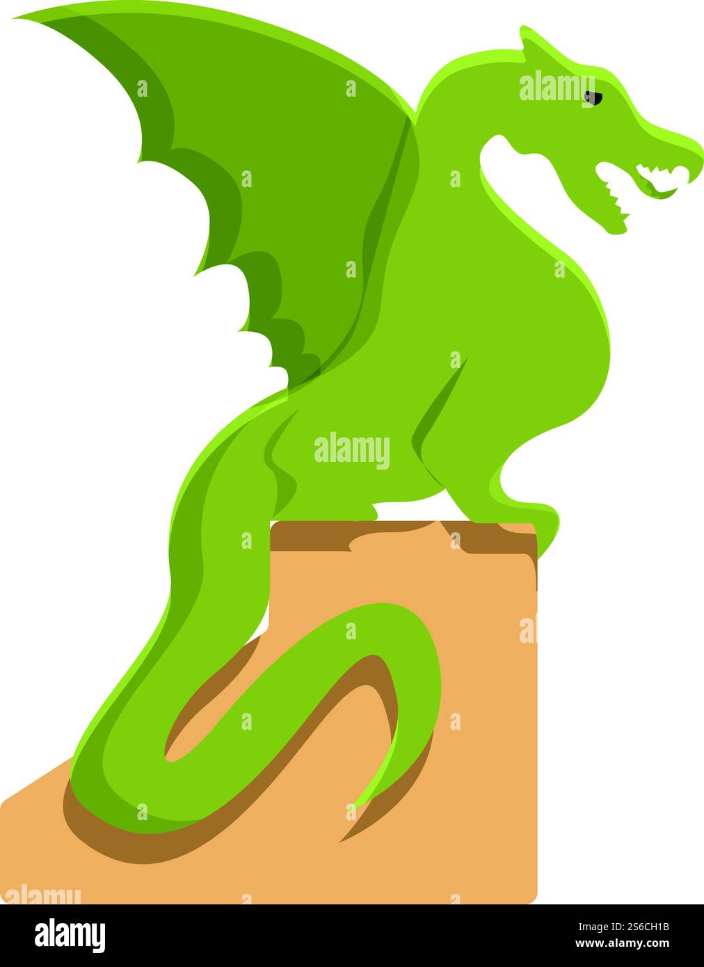 Icône du dragon vert de Slovénie. Dessin animé de slovénie icône de vecteur dragon vert pour la conception de Web isolé sur fond blanc. Icône de dragon vert Slovénie, style de dessin animé Illustration de Vecteur