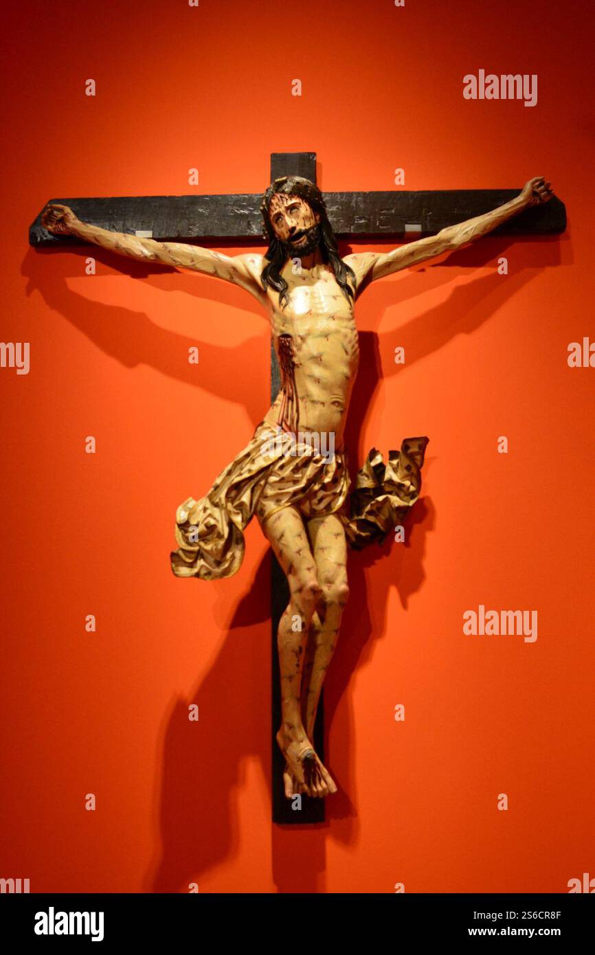 Gil de Siloé - Christ crucifié, commandé par Alonso de Burgos 01. Banque D'Images