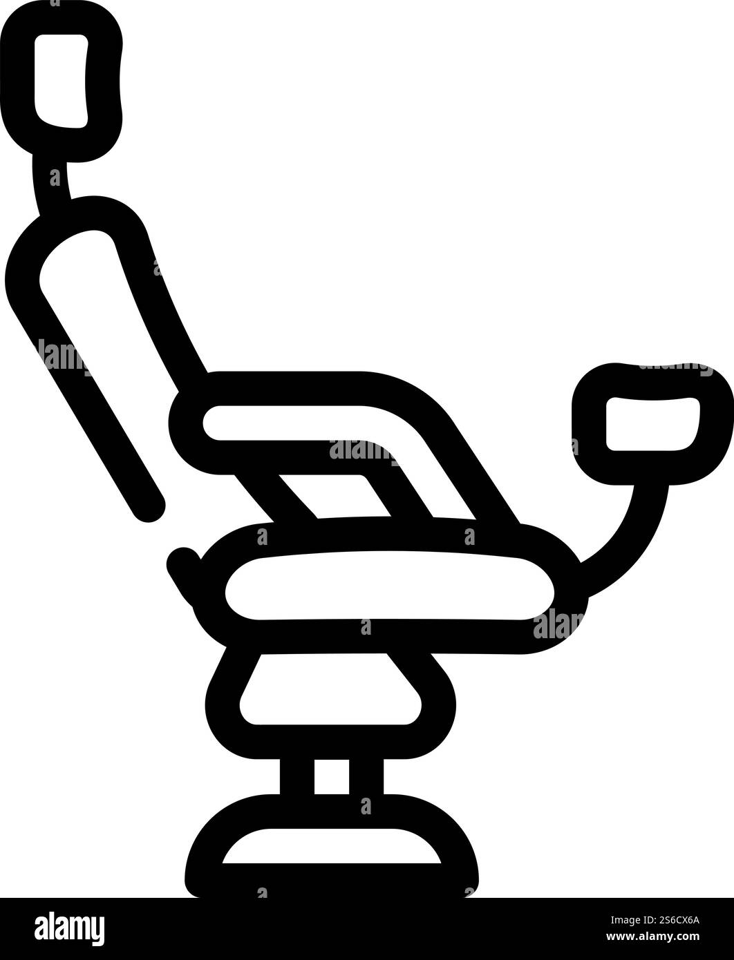 vecteur d'icône de ligne de chaise gynécologique. enseigne de chaise gynécologique. illustration noire du symbole de contour isolé. signe d'illustration vectorielle d'icône de ligne de chaise gynécologique Illustration de Vecteur