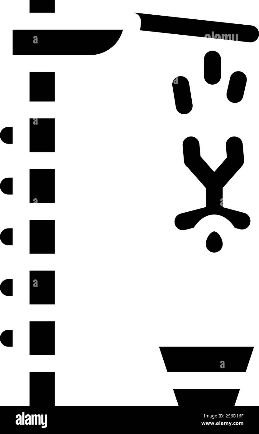 sauter dans l'eau à partir du vecteur d'icône de glyphe de hauteur. sauter dans l'eau à partir du panneau de hauteur. illustration noire du symbole de contour isolé. sauter dans l'eau à partir de l'illustration vectorielle d'icône de glyphe de hauteur Illustration de Vecteur