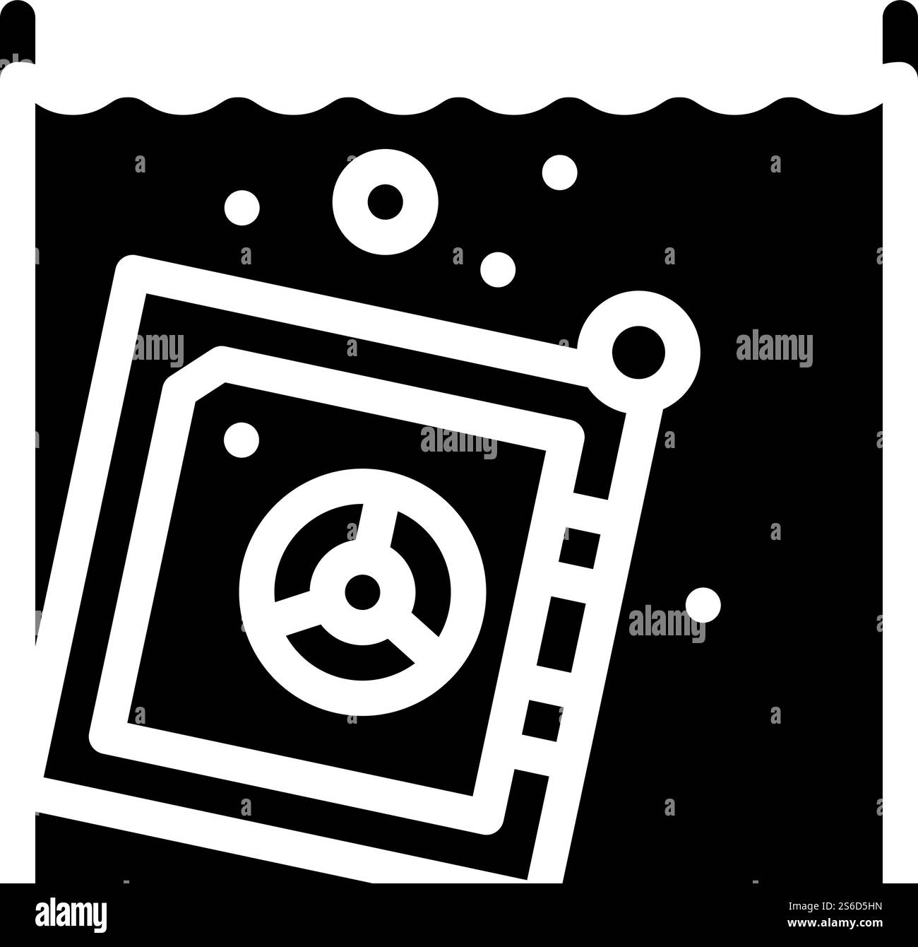 vecteur d'icône de glyphe safe in water focus. panneau de mise au point sûr dans l'eau. illustration noire du symbole de contour isolé. illustration vectorielle d'icône de glyphe safe in water focus Illustration de Vecteur