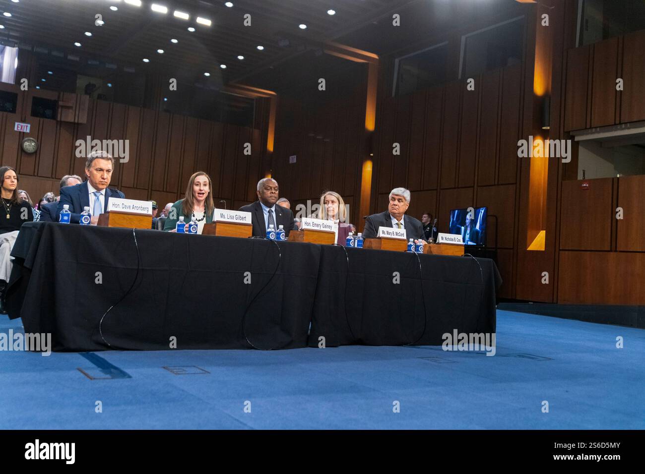 De gauche à droite : Dave Aronberg, ancien procureur, comté de Palm Beach, Dave Aronberg Law, P.A. West Palm Beach, Floride ; Lisa Gilbert, co-fondatrice de public Citizen, Washington, DC ; Emery Gainey, ancien shérif du comté d'Alachua, bureau du shérif du comté d'Alachua, Gainesville, Floride ; Mary B. McCord, directrice exécutive de l'Institute for Constitutional Advocacy and ProtectionGeorgetown University Law Center, Washington, DC ; et Nicholas B. Cox, procureur à l'ensemble de l'État, bureau du procureur général, État de l'État de l'État de Tallahassee, Floride, États-Unis témoignent devant les États-Unis Banque D'Images