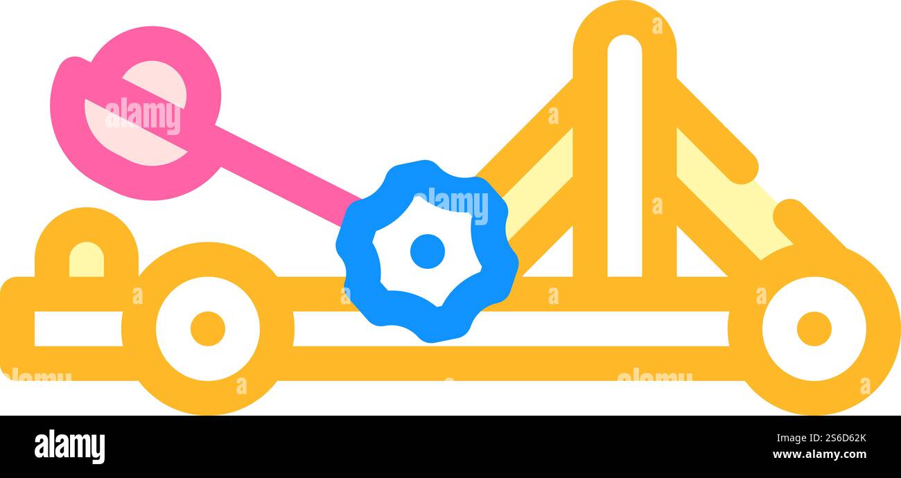 vecteur d'icône de couleur de pistolet antique de catapulte. catapulte antique signe de pistolet. illustration de symbole isolé. illustration vectorielle d'icône de couleur de pistolet antique de catapulte Illustration de Vecteur