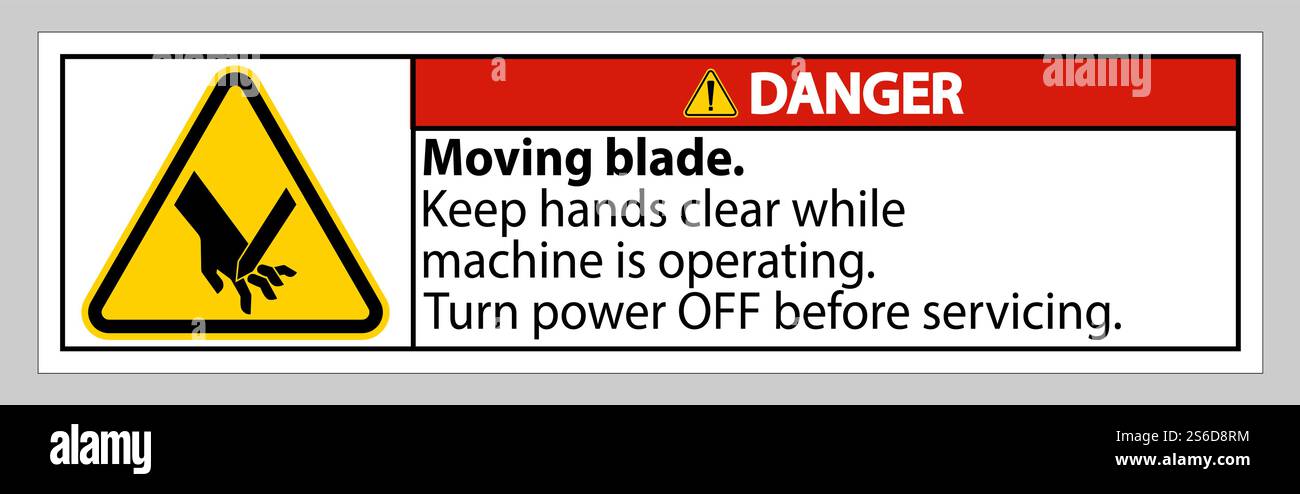 Danger lame en mouvement symbole panneau isoler sur fond blanc Illustration de Vecteur
